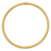 14k Polished Diamond-cut Tube 3.00mm Slip-on Round Bangle Bracelet